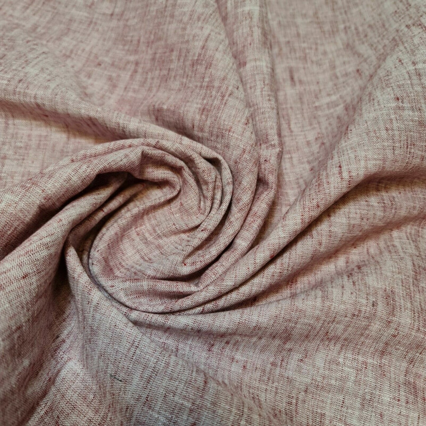 Melange Linen-Look Khadi Cotton Fabric – 44" Wide Soft Plain Material for Dress, Craft & Curtains