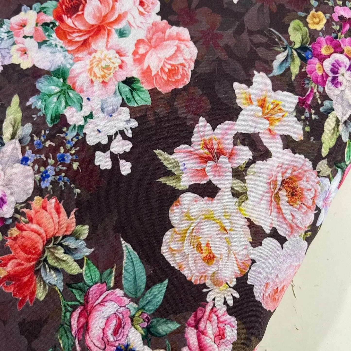 Digital Floral Print Polycotton Fabric | 44" (112cm) Wide Soft Lightweight Dressmaking & Craft Material β Sold by the Metre