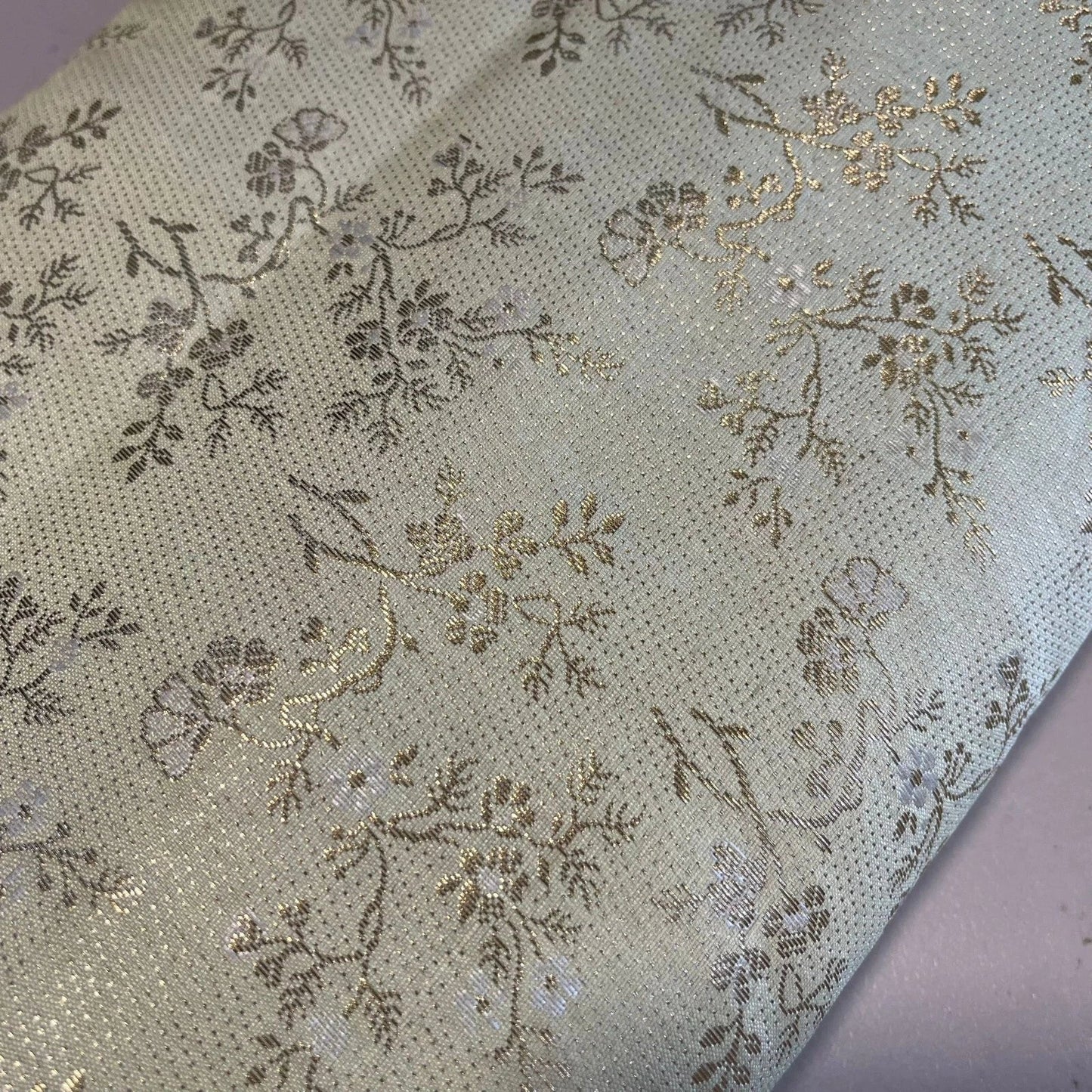 Metallic Floral Blossom Brocade Fabric – 112cm (44") Wide – Dress, Craft & Costume Material – Sold by the Meter Mint Green