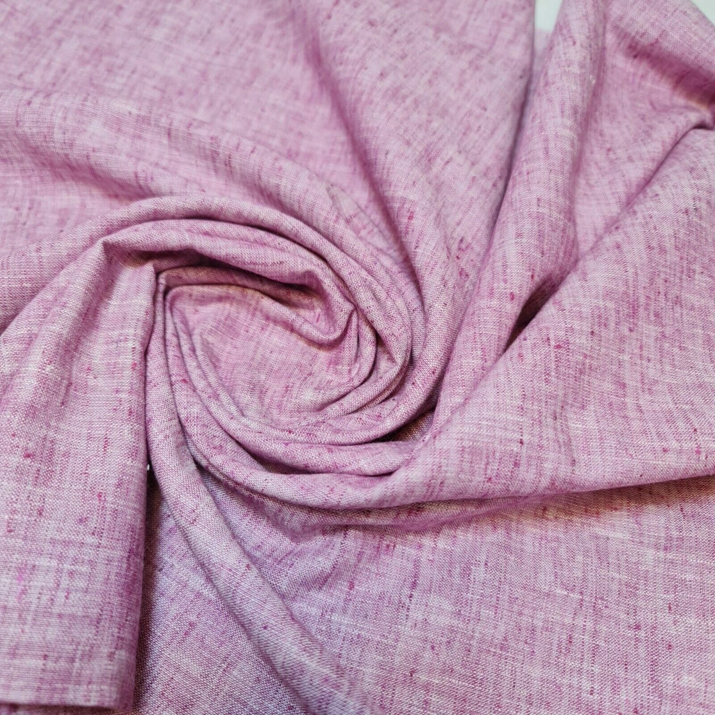Melange Linen-Look Khadi Cotton Fabric – 44" Wide Soft Plain Material for Dress, Craft & Curtains