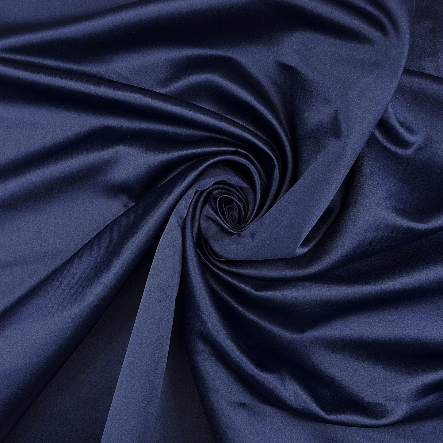 Dull Duchess Satin Fabric | 58" (147cm) Wide Crepe Back Bridal, Prom & Evening Dress Material – Sold by the Metre Navy (C)