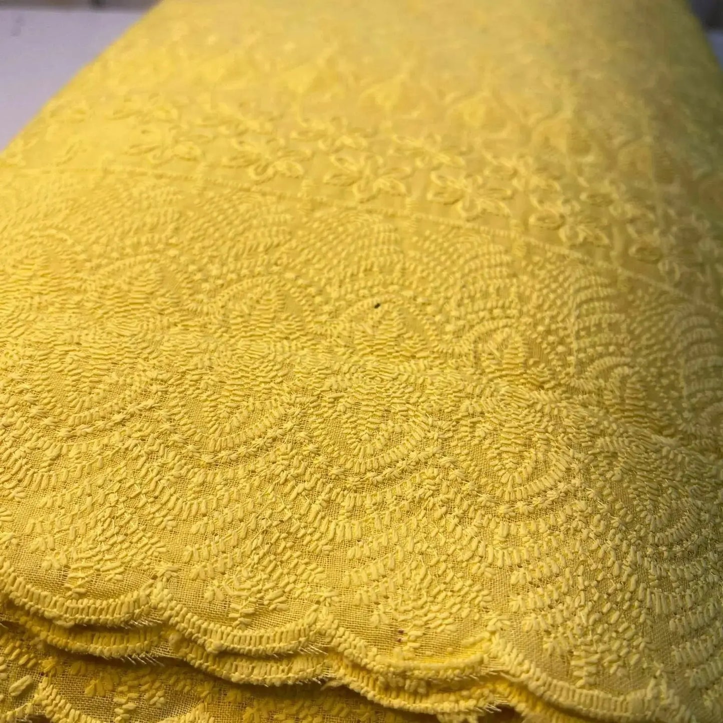 100% Cotton Lawn Broderie Anglaise Schiffli Embroidery Fabric | 44" (112cm) Wide Soft Dressmaking & Craft Material β Sold by the Meter