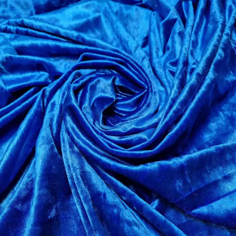 Crushed Stretch Velvet Fabric β 147cm (58") Wide Plain Colours by the Metre