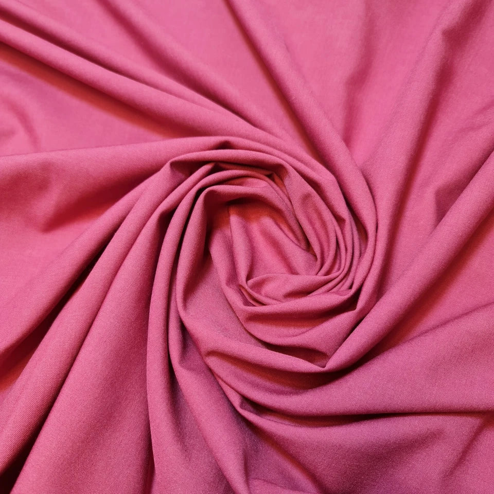 High Quality Poly Viscose Cotton Plain Fabric – 58" Wide Non-Stretch Dressmaking & Craft Material by the Metre