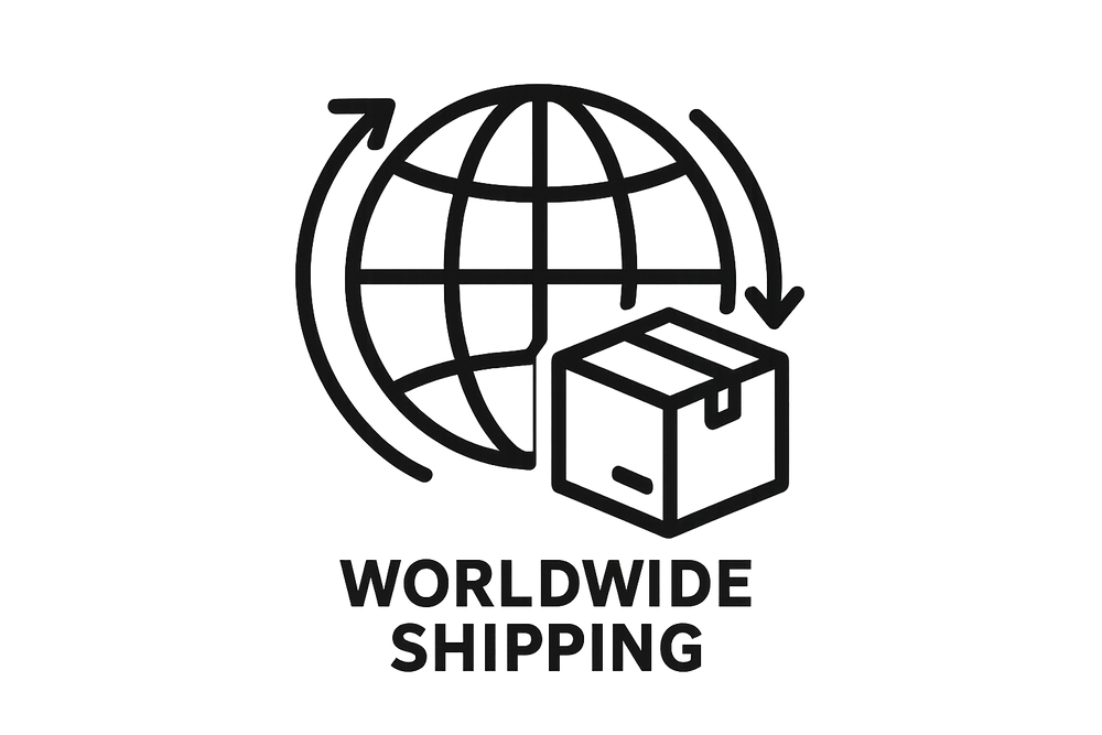 worldwide shipping icon black and white