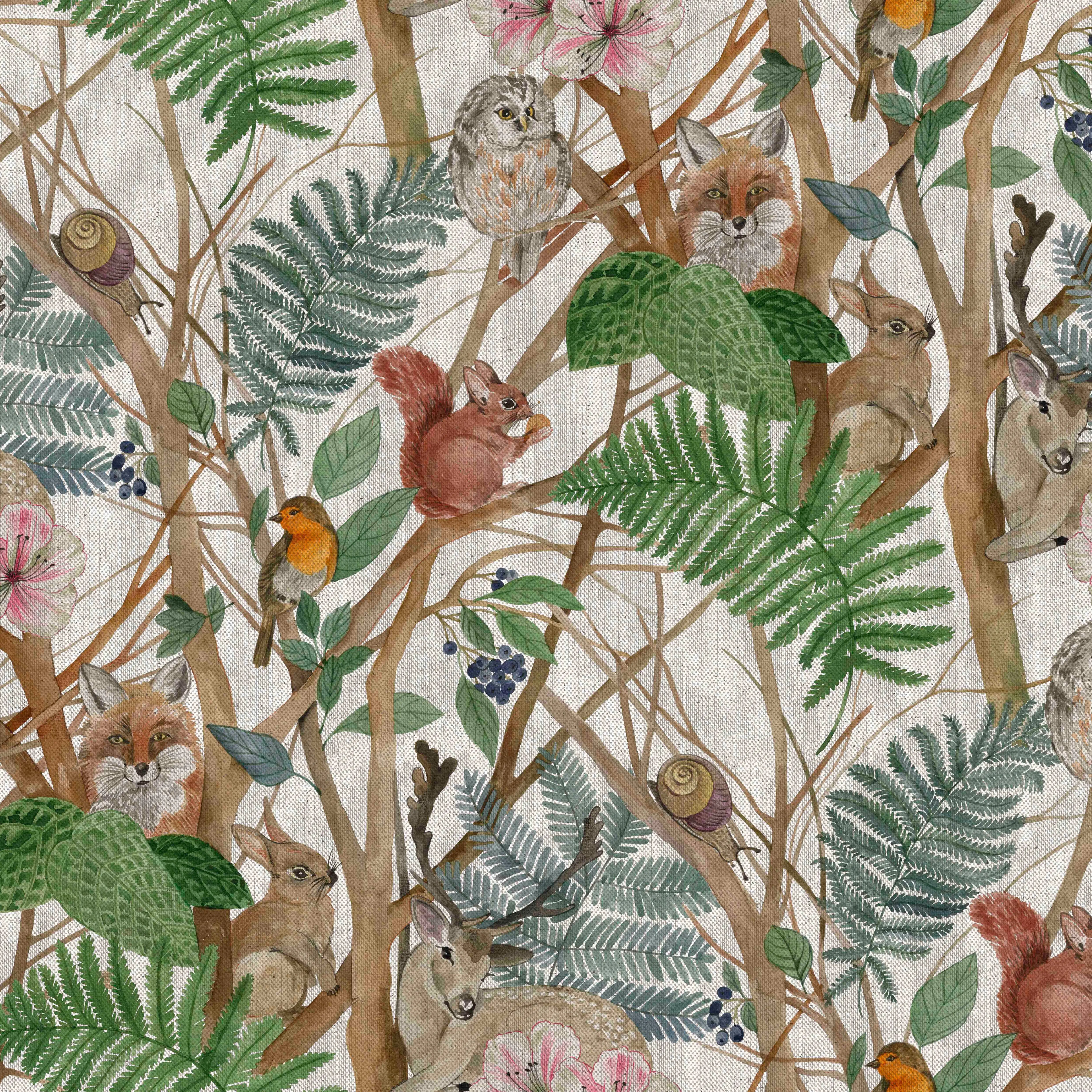 European Produced Cotton Rich Linen Look Side-Matching Printed Panama Fabric | Digitally Printed 55