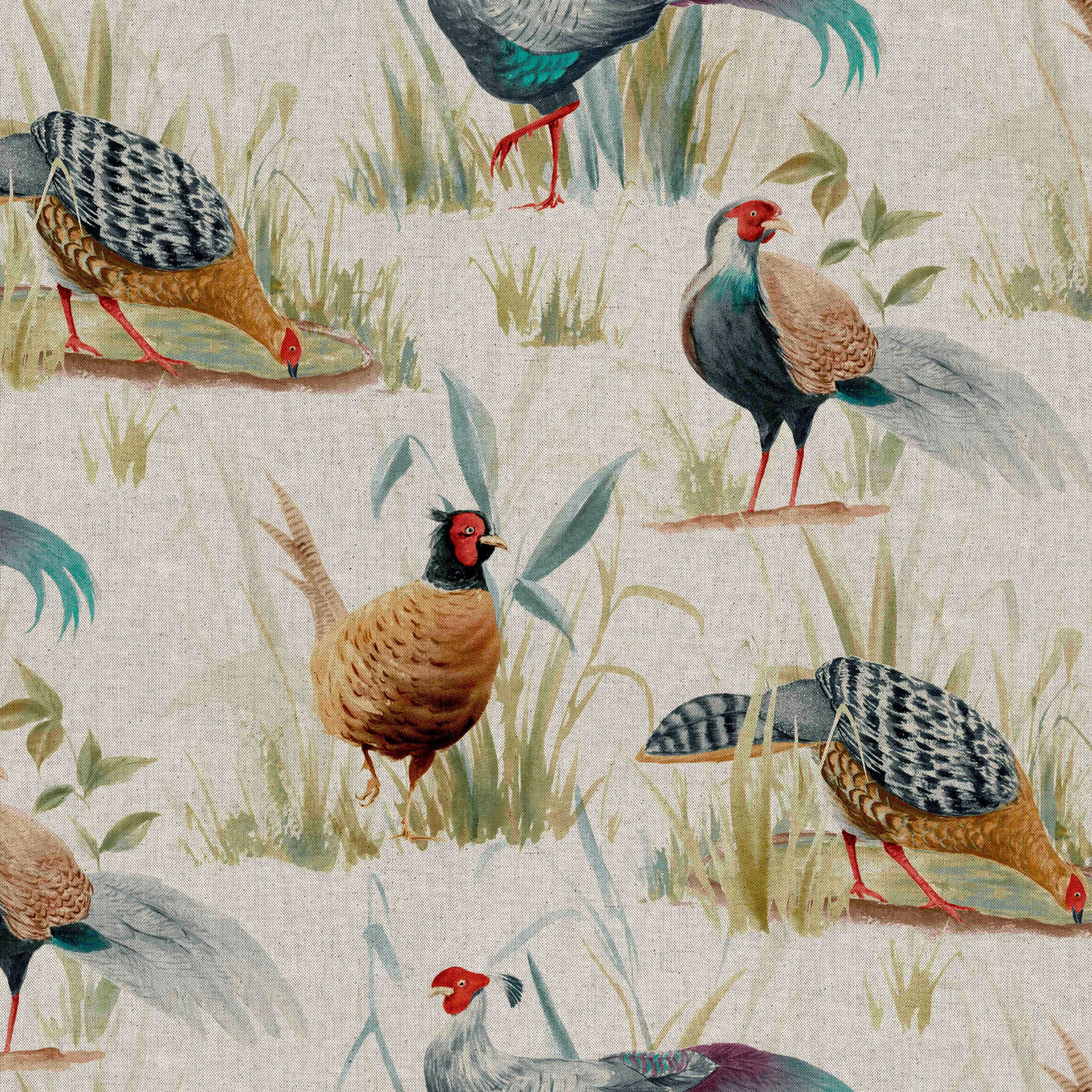 European Produced Cotton Rich Linen Look Side-Matching Printed Panama Fabric | Digitally Printed 55