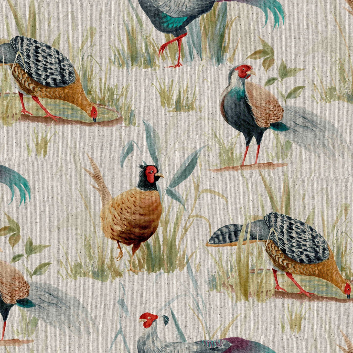 European Produced Cotton Rich Linen Look Side-Matching Printed Panama Fabric | Digitally Printed 55" (140cm) Wide 205gsm Craft & Home Décor Material – Sold by the Meter