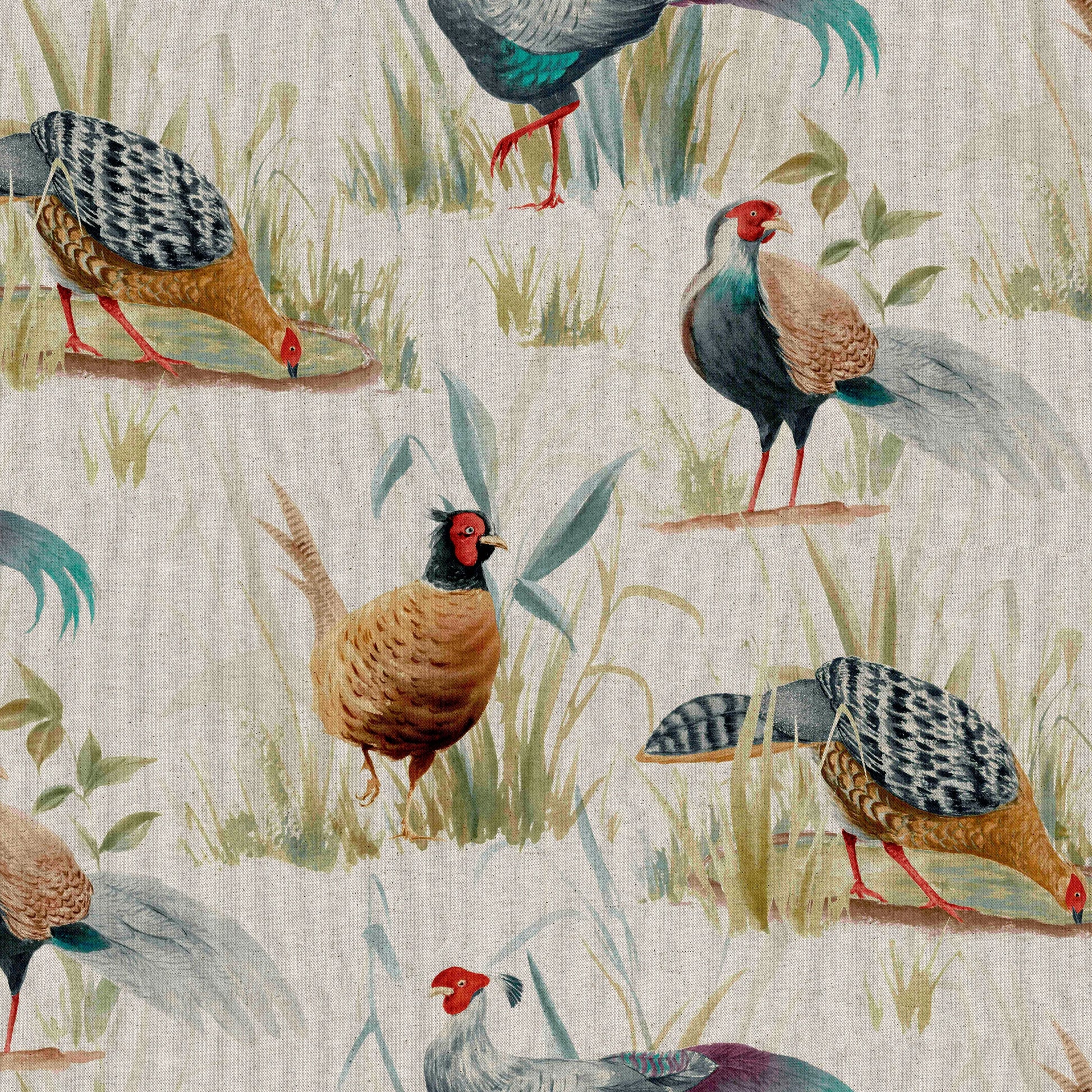 European Produced Cotton Rich Linen Look Side-Matching Printed Panama Fabric | Digitally Printed 55" (140cm) Wide 205gsm Craft & Home Décor Material – Sold by the Meter