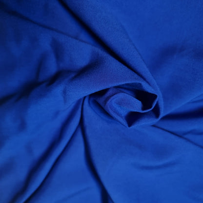 ROYAL BLUE PLAIN VISCOSE CHALLIS FABRIC SOFT NON STRETCH DRESS CRAFT MATERIAL 58" BY METER