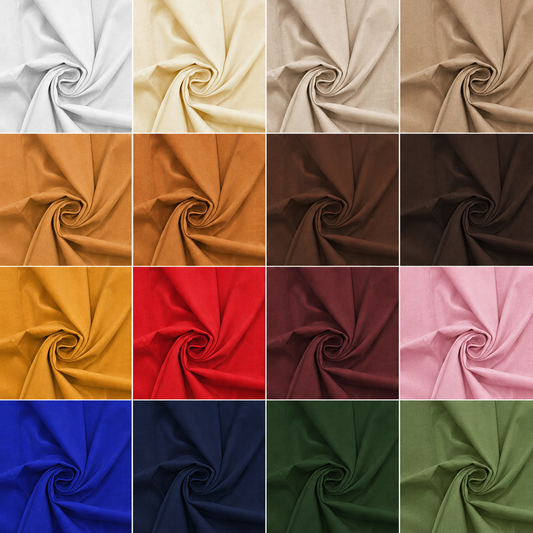 100% Cotton Corduroy Fabric | Fine 21 Wale Lightweight Cord 57.5" (146cm) Wide Dressmaking Fabric – 10MT Folded Bolt