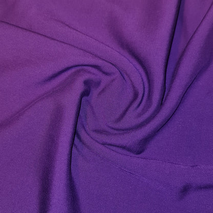 PURPLE PLAIN VISCOSE CHALLIS FABRIC SOFT NON STRETCH DRESS CRAFT MATERIAL 58" BY METER