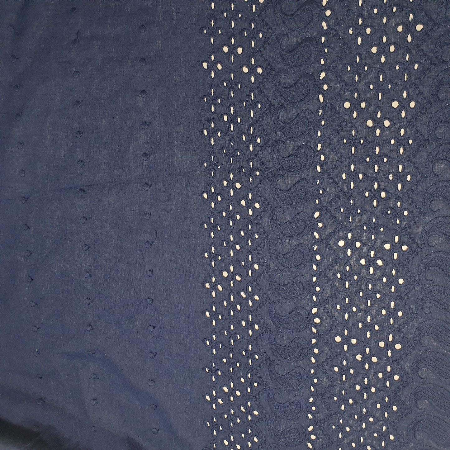 100% Cotton Voile Floral Embroidery Border Broderie Anglaise Fabric Dress Making Craft Material 44" Wide Sold By The Meter