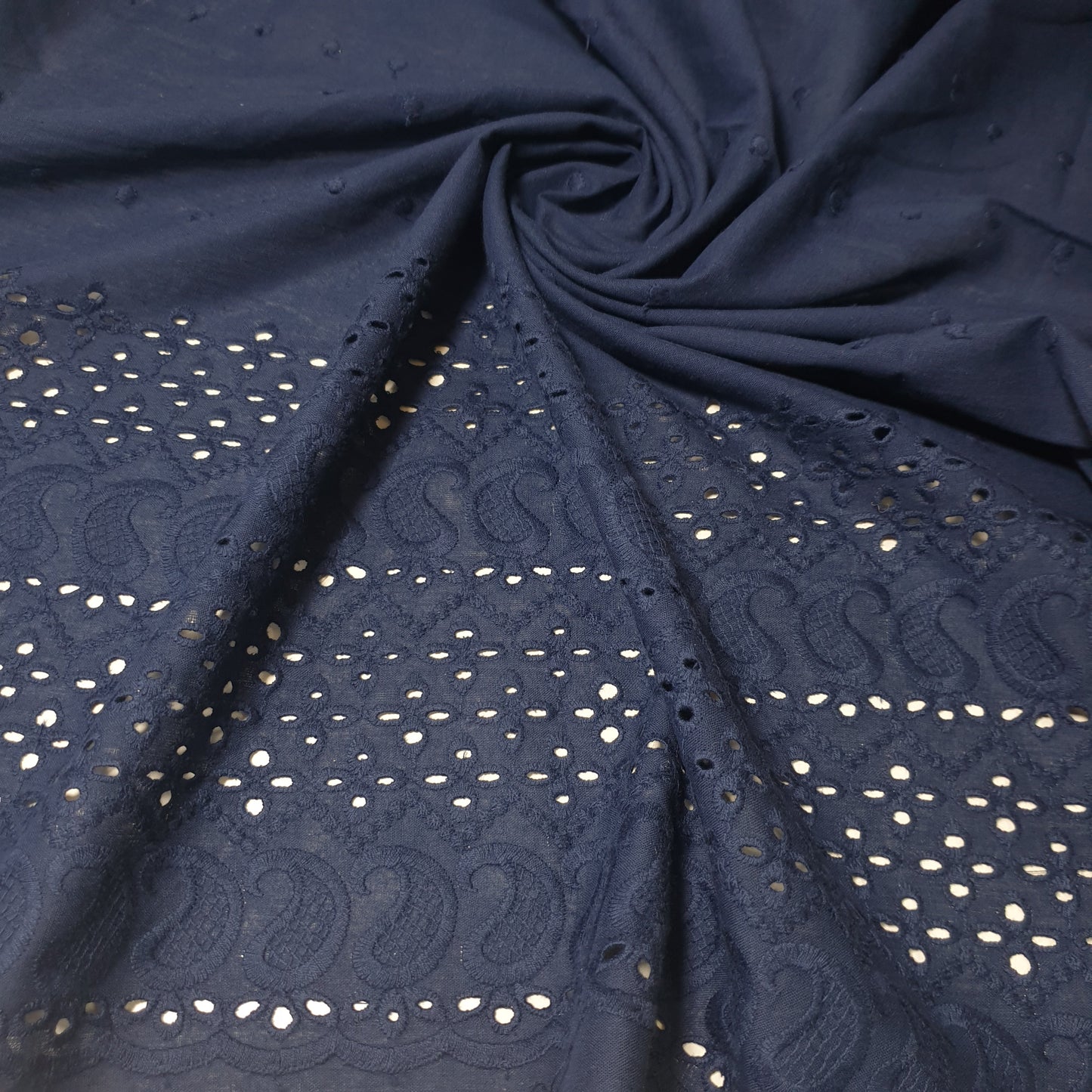 100% Cotton Voile Floral Embroidery Border Broderie Anglaise Fabric Dress Making Craft Material 44" Wide Sold By The Meter