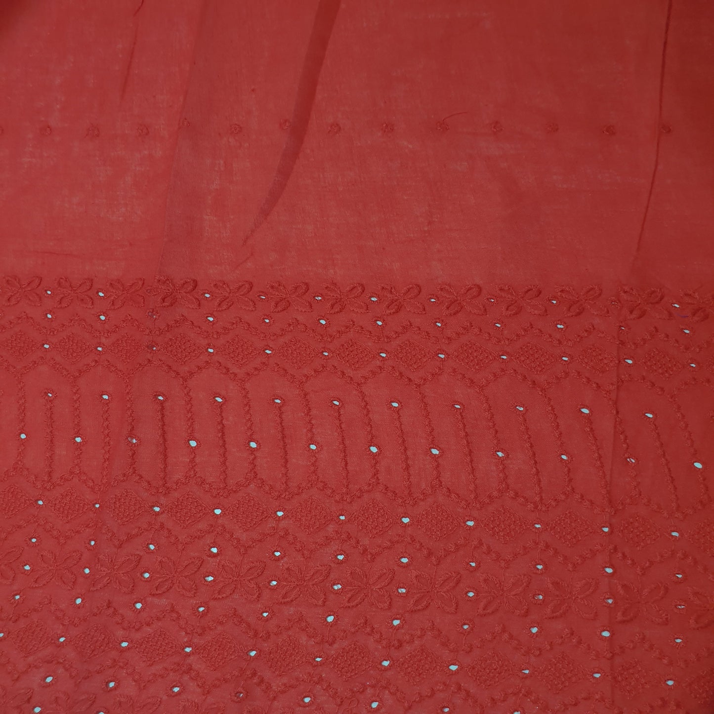 100% Cotton Voile Floral Embroidery Border Broderie Anglaise Fabric Dress Making Craft Material 44" Wide Sold By The Meter