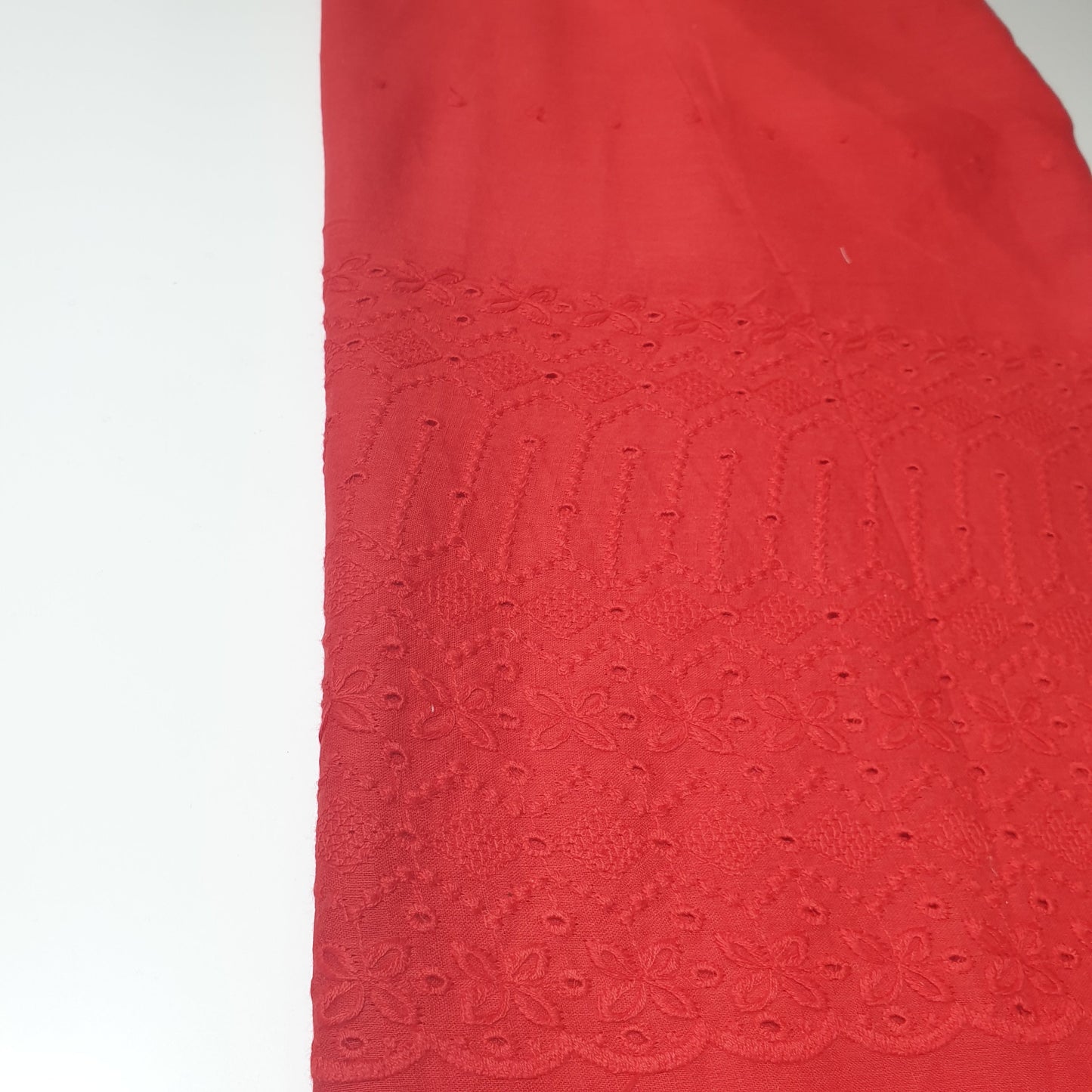 100% Cotton Voile Floral Embroidery Border Broderie Anglaise Fabric Dress Making Craft Material 44" Wide Sold By The Meter