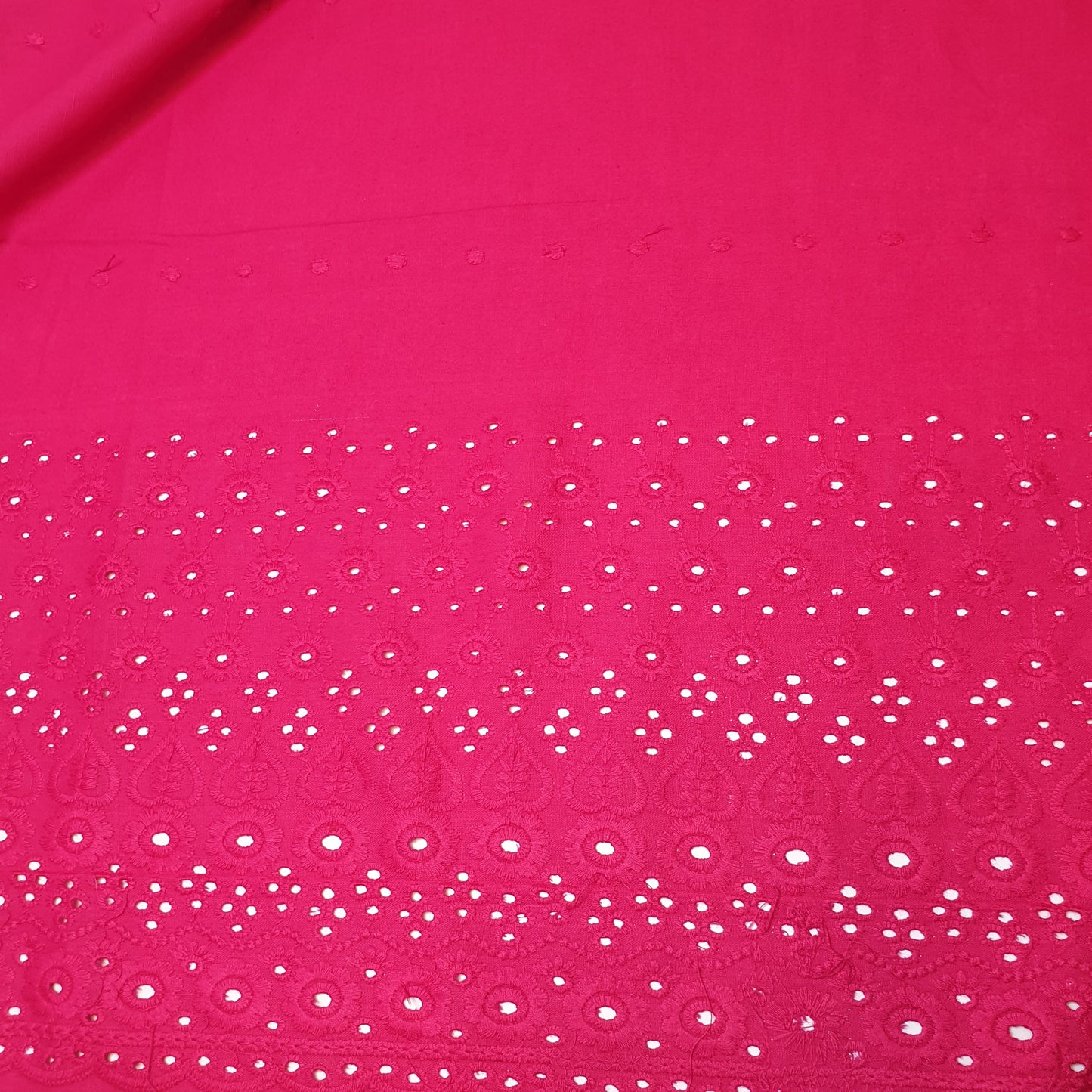 100% Cotton Voile Floral Embroidery Border Broderie Anglaise Fabric Dress Making Craft Material 44" Wide Sold By The Meter
