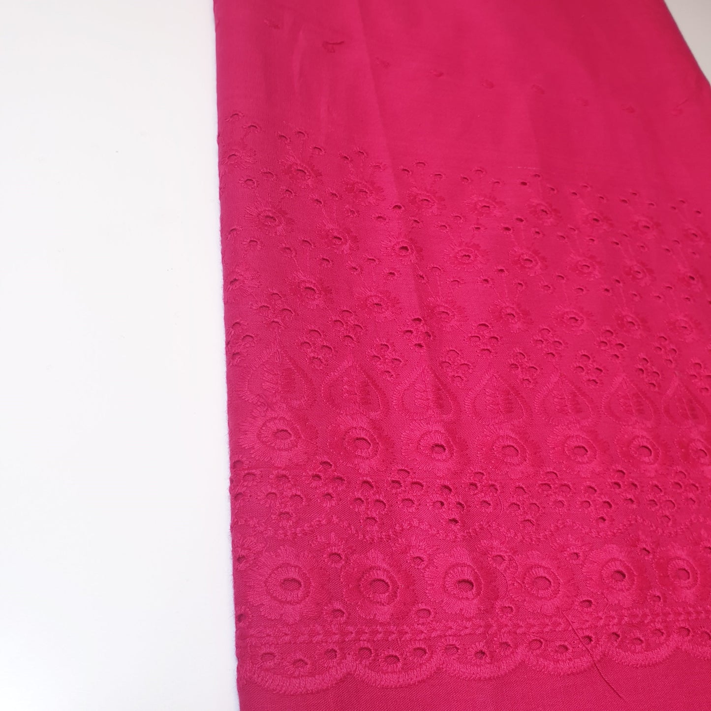100% Cotton Voile Floral Embroidery Border Broderie Anglaise Fabric Dress Making Craft Material 44" Wide Sold By The Meter