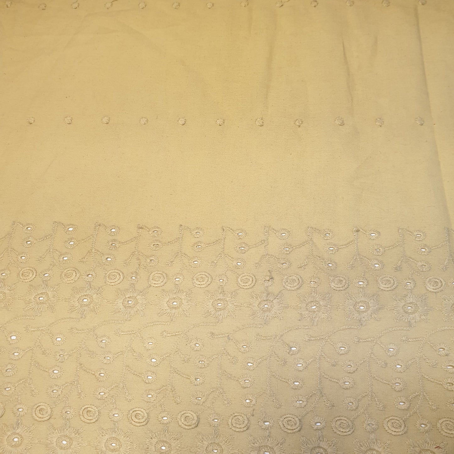 100% Cotton Voile Floral Embroidery Border Broderie Anglaise Fabric Dress Making Craft Material 44" Wide Sold By The Meter