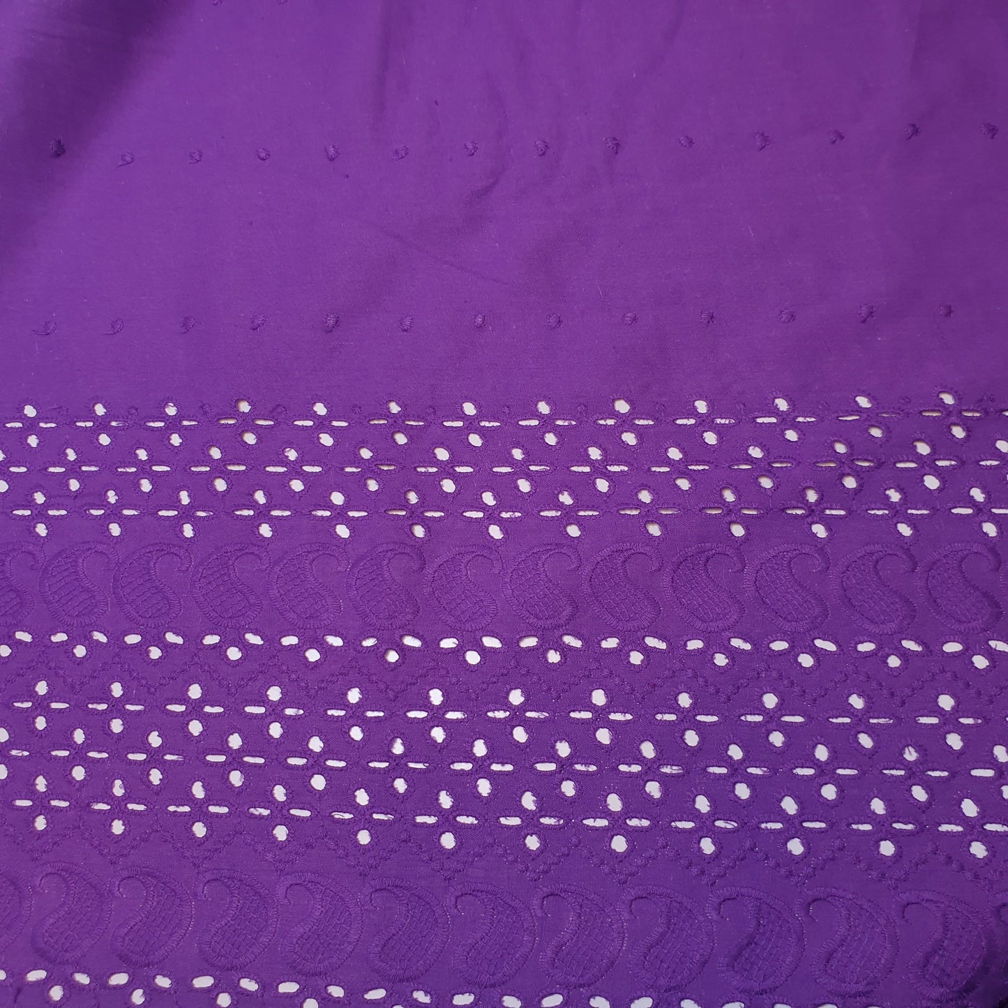 100% Cotton Voile Floral Embroidery Border Broderie Anglaise Fabric Dress Making Craft Material 44" Wide Sold By The Meter