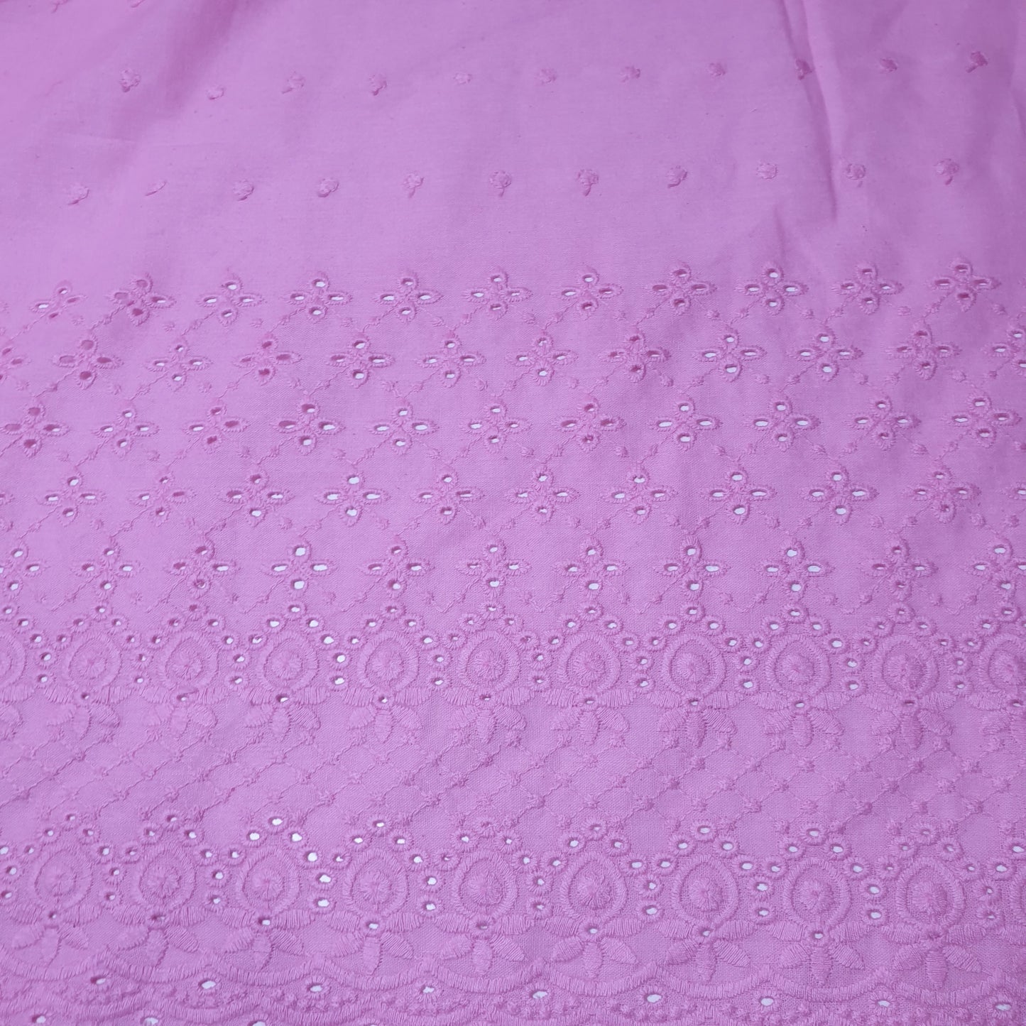 100% Cotton Voile Floral Embroidery Border Broderie Anglaise Fabric Dress Making Craft Material 44" Wide Sold By The Meter
