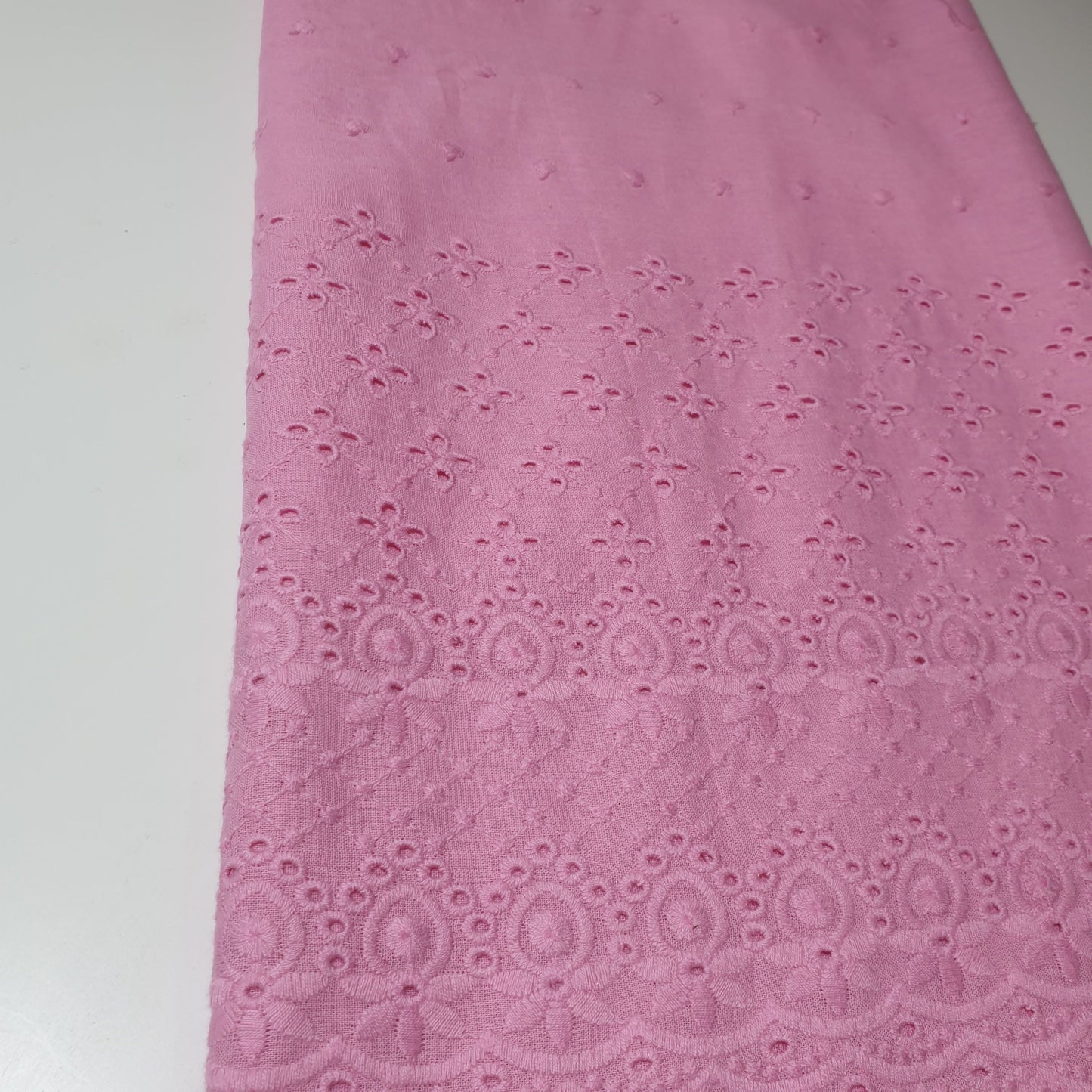 100% Cotton Voile Floral Embroidery Border Broderie Anglaise Fabric Dress Making Craft Material 44" Wide Sold By The Meter