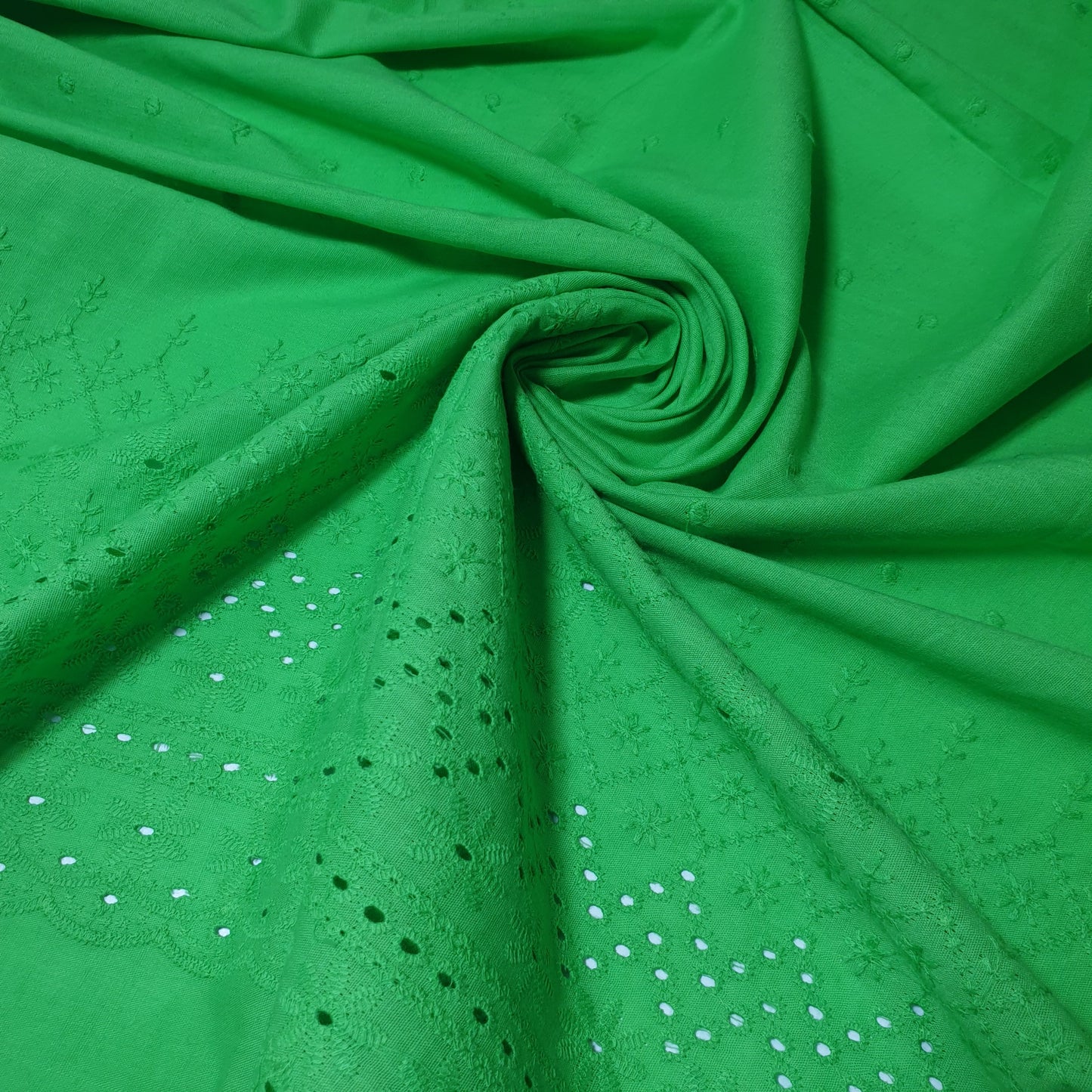 100% Cotton Voile Floral Embroidery Border Broderie Anglaise Fabric Dress Making Craft Material 44" Wide Sold By The Meter