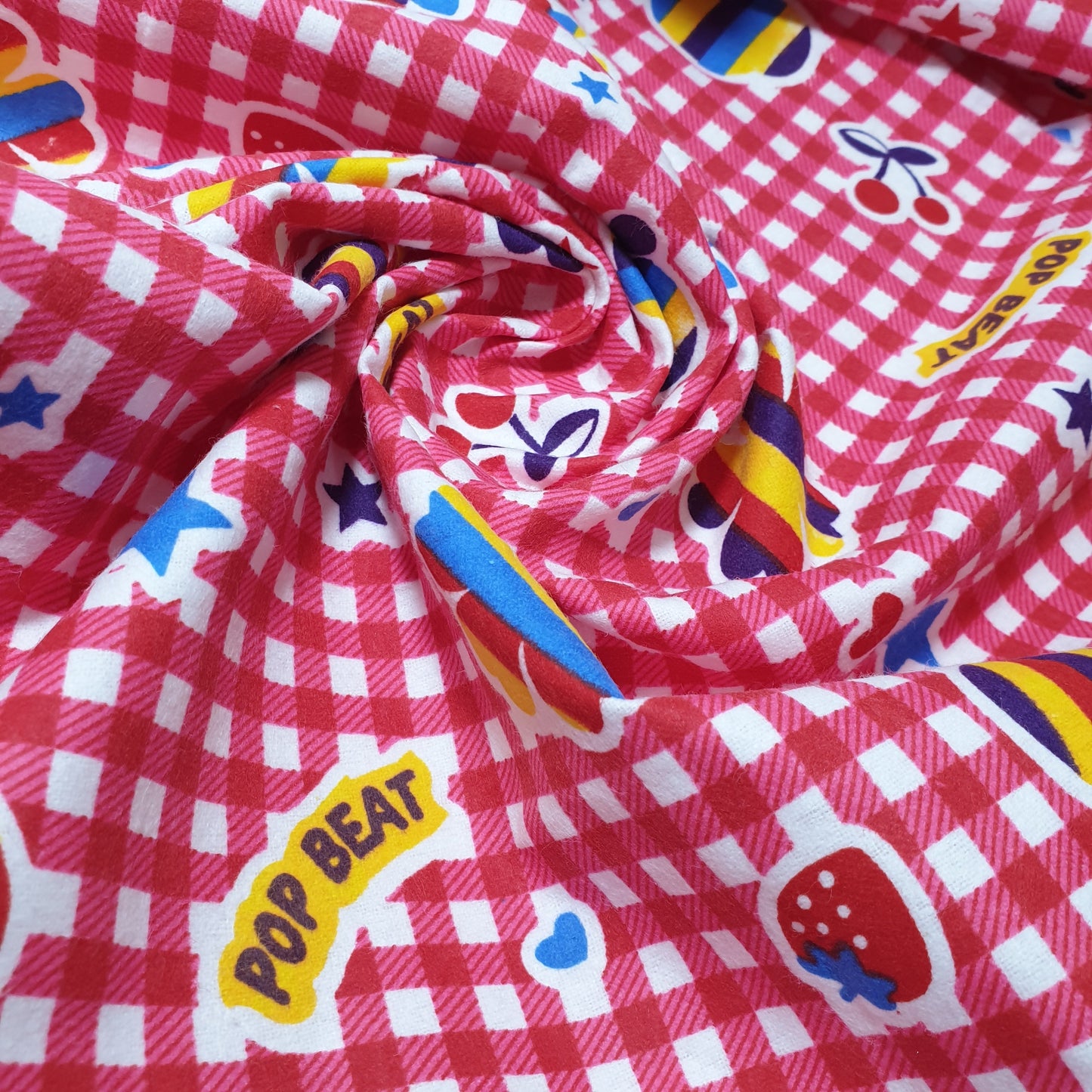 100% Cotton Brushed Flannel Winceyette Fabric – 44" Wide Printed Material for Quilting & Sewing Projects