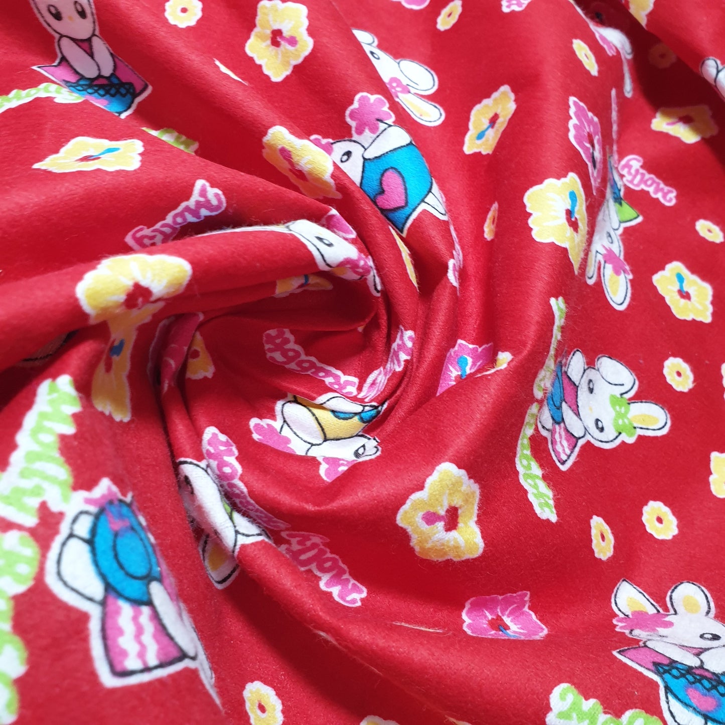 100% Cotton Brushed Flannel Winceyette Fabric – 44" Wide Printed Material for Quilting & Sewing Projects