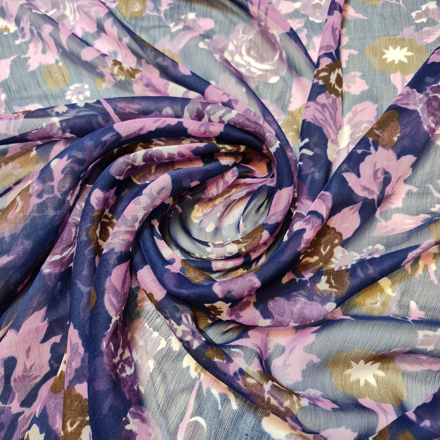 Floral Printed Polyester Georgette and Sheer Chiffon Fabric – Summer Dress Material