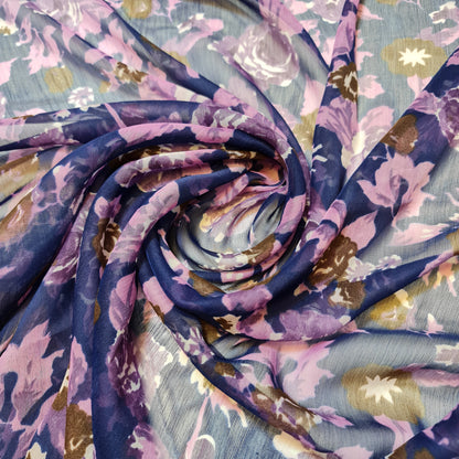 Floral Printed Polyester Georgette and Sheer Chiffon Fabric – Summer Dress Material