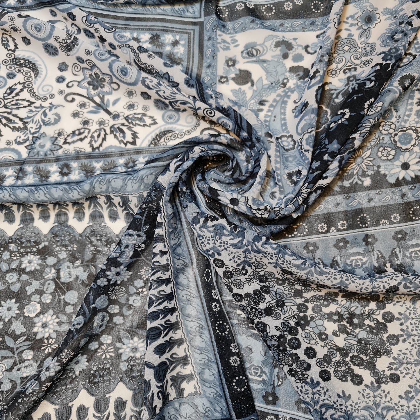 Floral Printed Polyester Georgette and Sheer Chiffon Fabric – Summer Dress Material