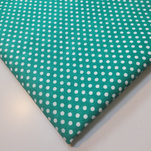 Emerald Pea Pin Spot Polka 100% Cotton Lawn Fabric Craft Quilting Patchwork Material Meter 44"