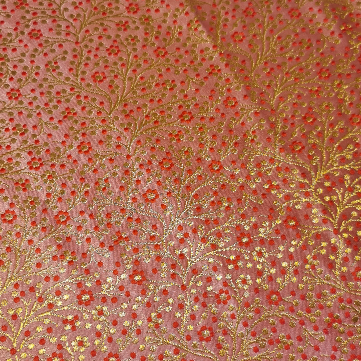Ditsy Floral Brocade Jacquard Fabric – Indian Banarasi 44" Wide Dress, Craft & Curtain Material