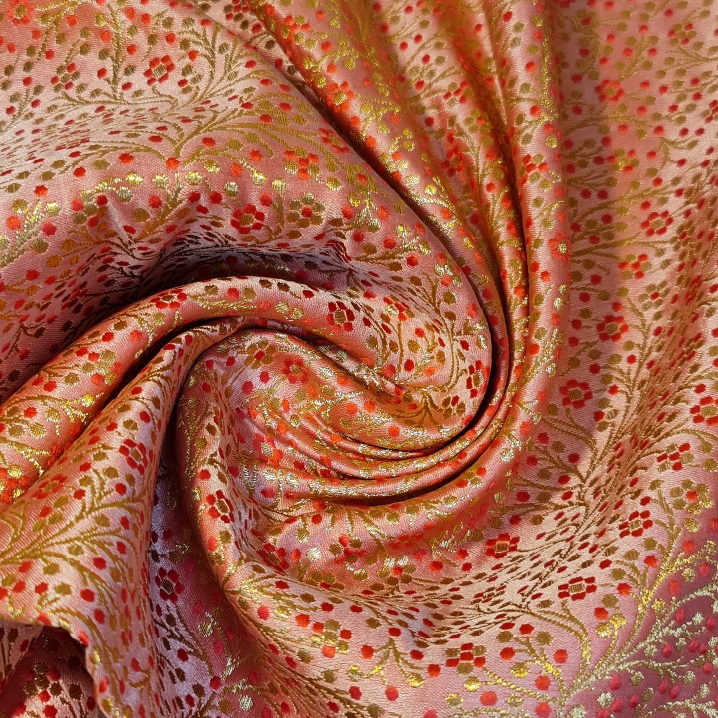Ditsy Floral Brocade Jacquard Fabric – Indian Banarasi 44" Wide Dress, Craft & Curtain Material