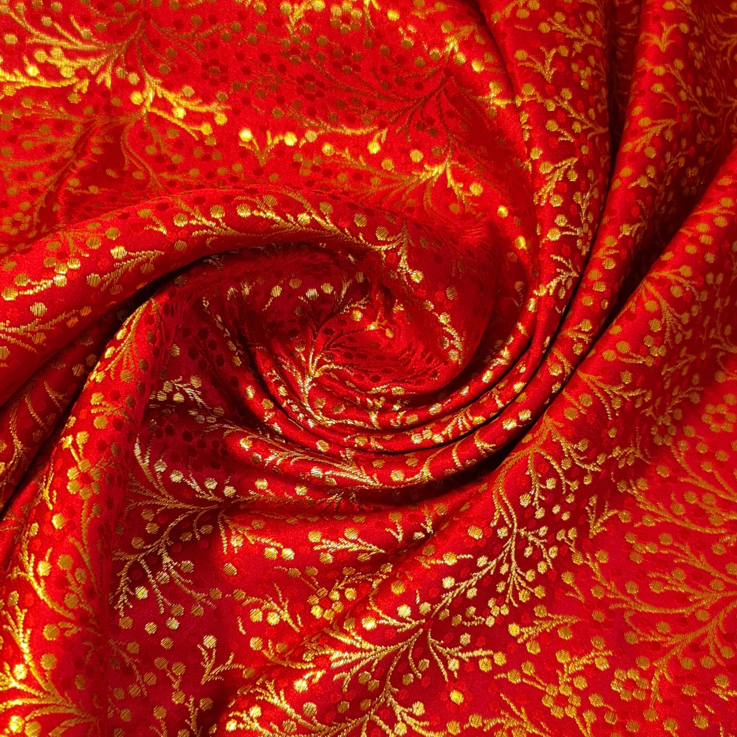 Ditsy Floral Brocade Jacquard Fabric – Indian Banarasi 44" Wide Dress, Craft & Curtain Material