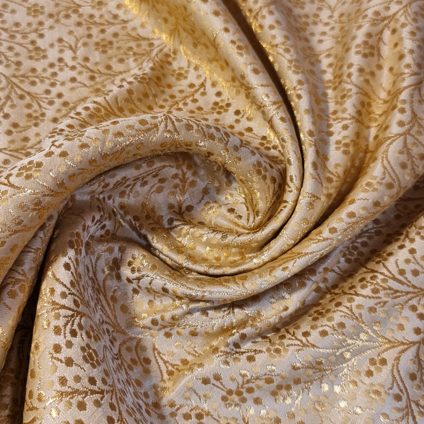 Ditsy Floral Brocade Jacquard Fabric – Indian Banarasi 44" Wide Dress, Craft & Curtain Material