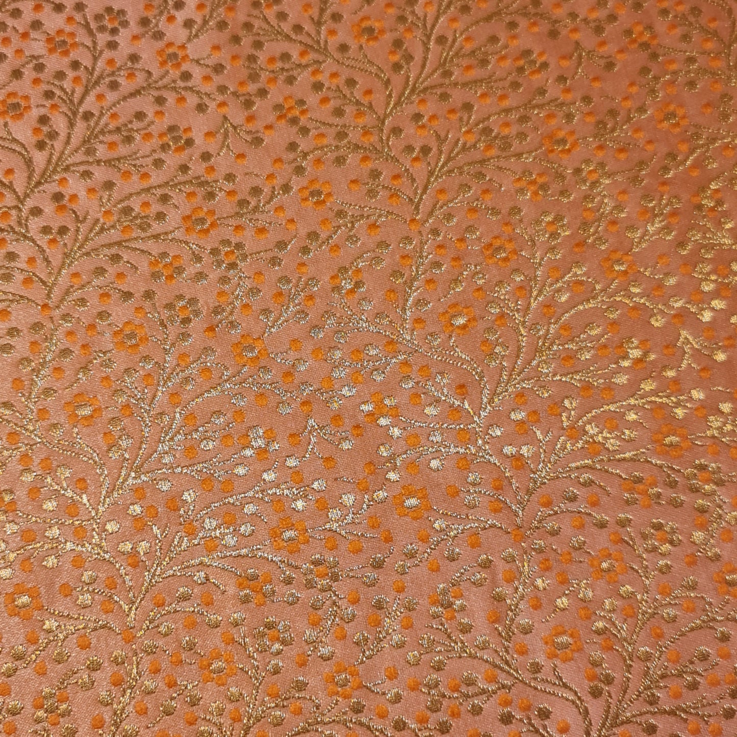 Ditsy Floral Brocade Jacquard Fabric – Indian Banarasi 44" Wide Dress, Craft & Curtain Material