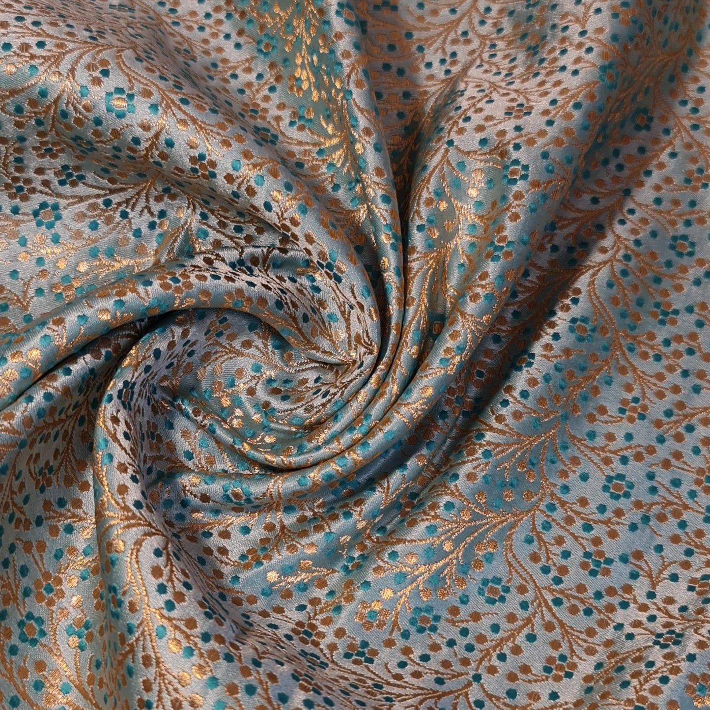 Ditsy Floral Brocade Jacquard Fabric – Indian Banarasi 44" Wide Dress, Craft & Curtain Material