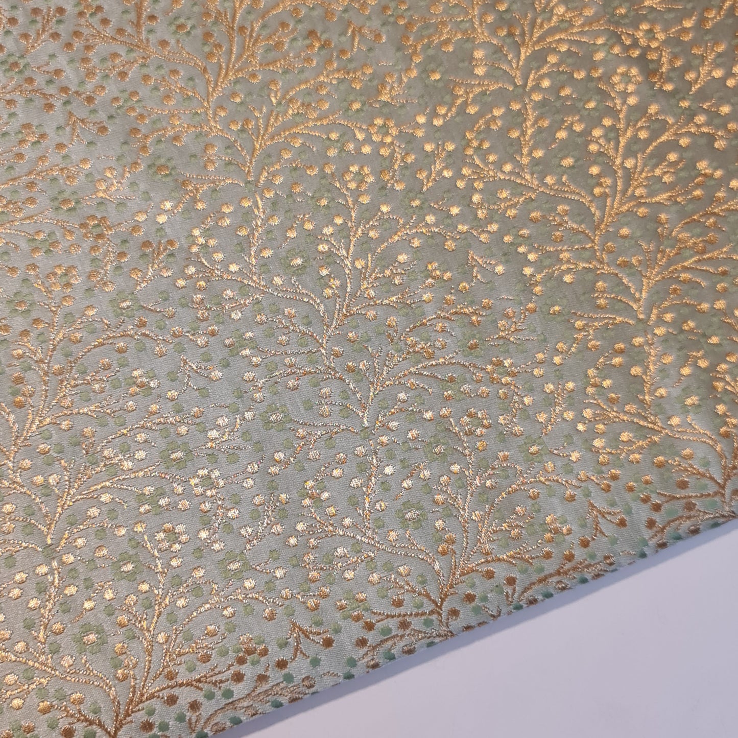 Ditsy Floral Brocade Jacquard Fabric – Indian Banarasi 44" Wide Dress, Craft & Curtain Material
