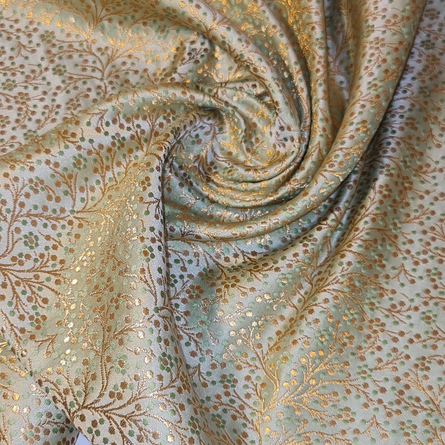 Ditsy Floral Brocade Jacquard Fabric – Indian Banarasi 44" Wide Dress, Craft & Curtain Material