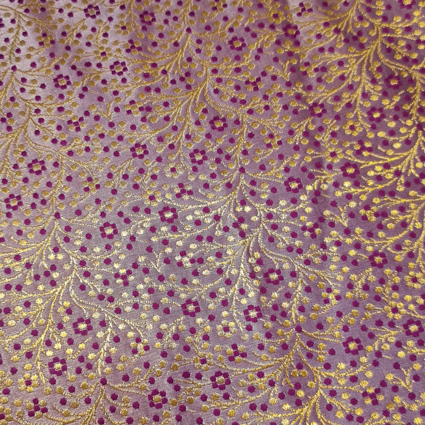 Ditsy Floral Brocade Jacquard Fabric – Indian Banarasi 44" Wide Dress, Craft & Curtain Material