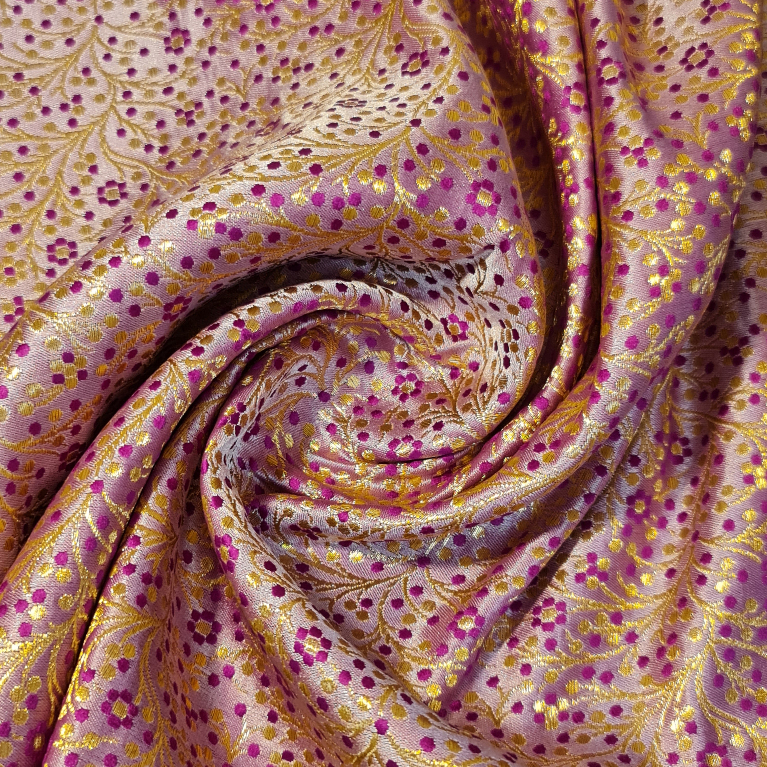 Ditsy Floral Brocade Jacquard Fabric – Indian Banarasi 44