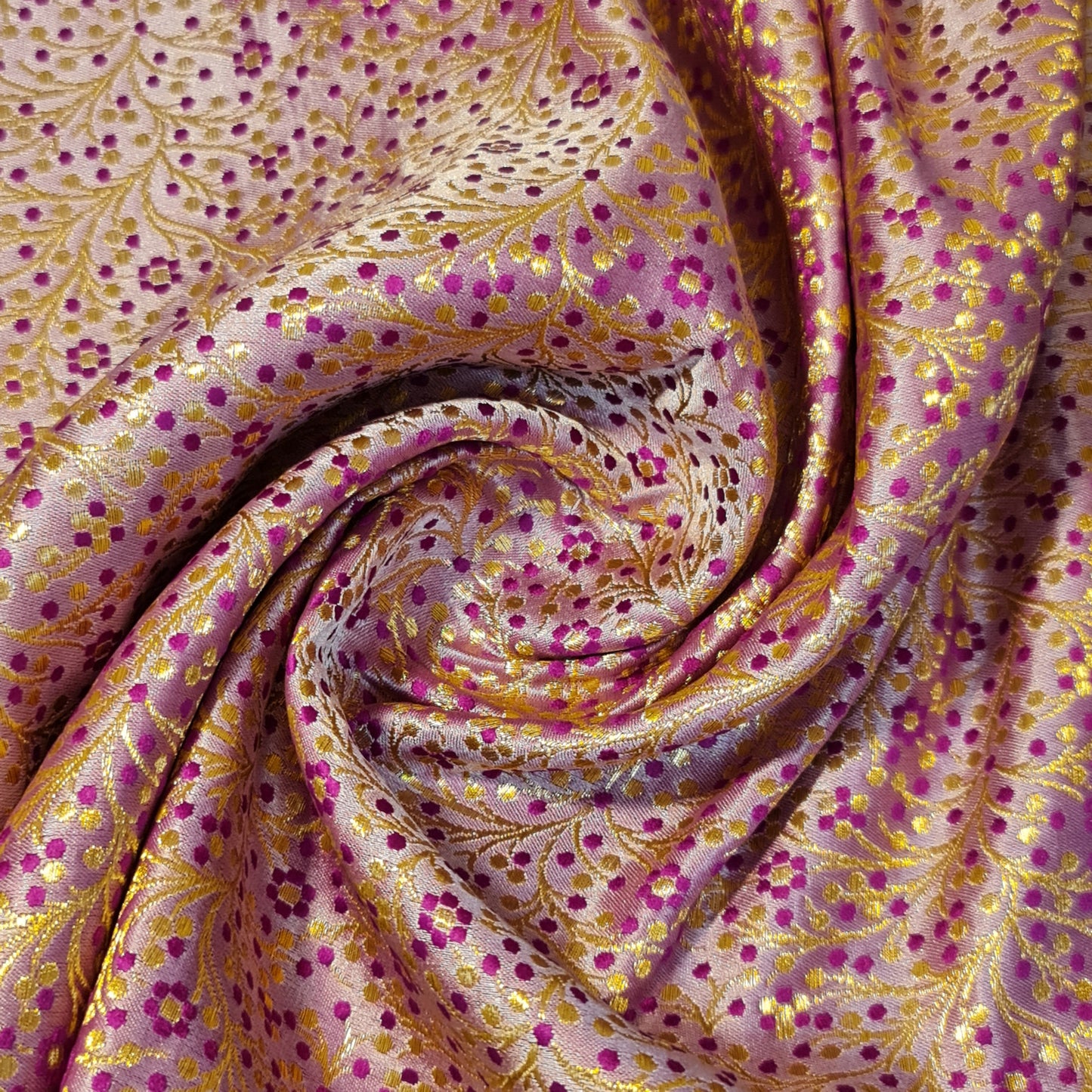 Ditsy Floral Brocade Jacquard Fabric – Indian Banarasi 44" Wide Dress, Craft & Curtain Material