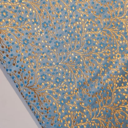 Ditsy Floral Brocade Jacquard Fabric – Indian Banarasi 44" Wide Dress, Craft & Curtain Material