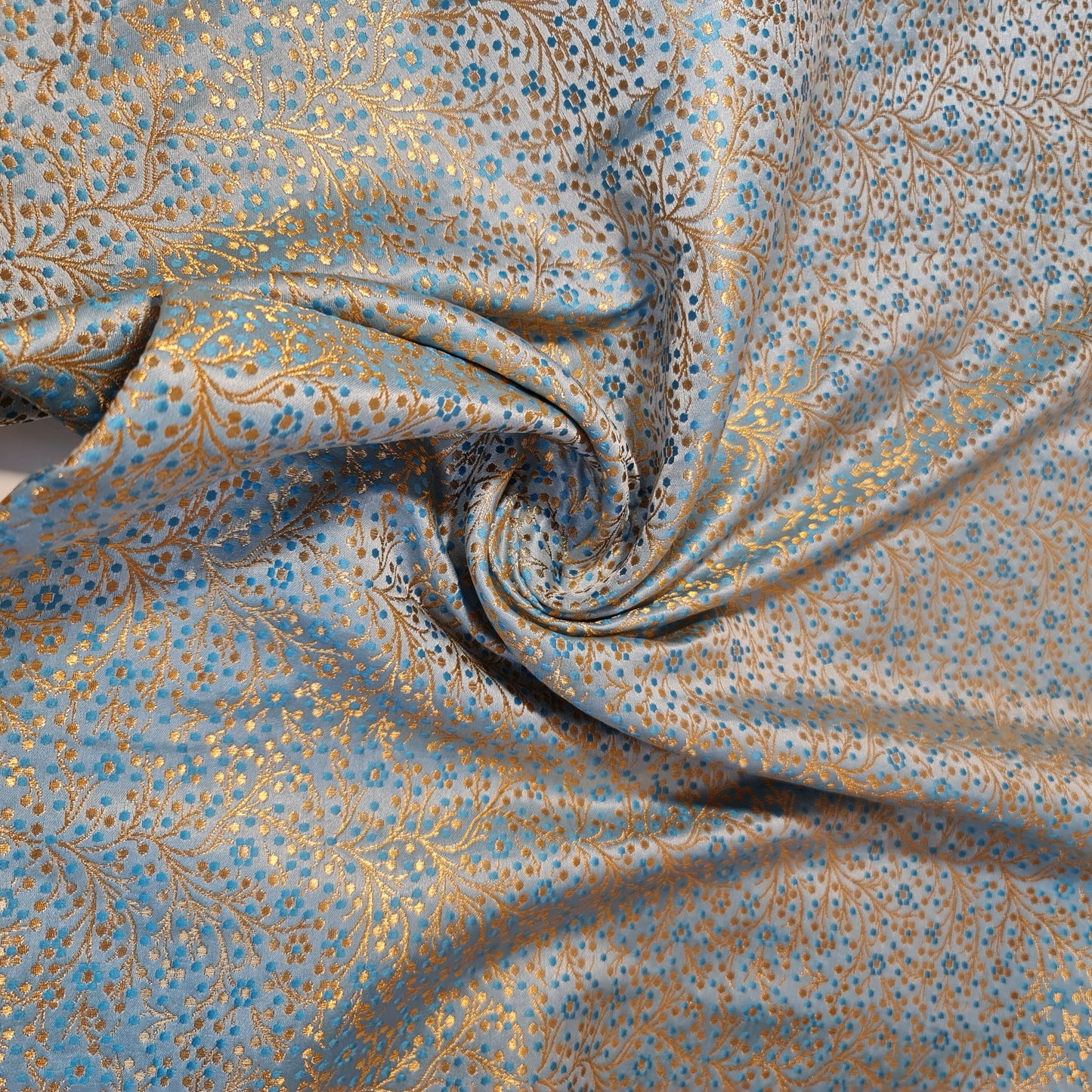 Ditsy Floral Brocade Jacquard Fabric – Indian Banarasi 44" Wide Dress, Craft & Curtain Material