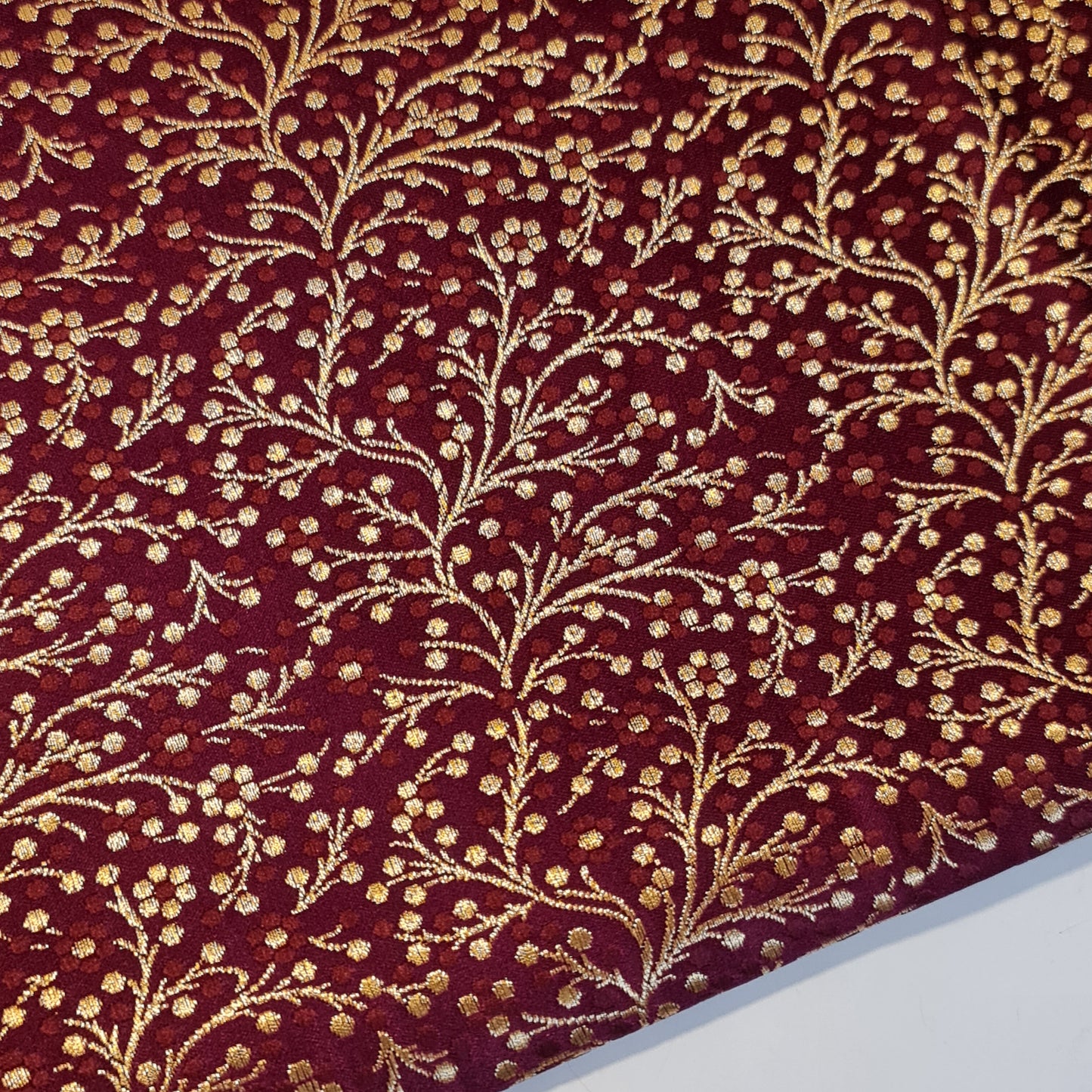 Ditsy Floral Brocade Jacquard Fabric – Indian Banarasi 44" Wide Dress, Craft & Curtain Material