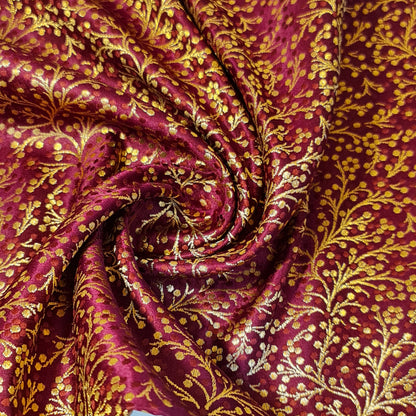 Ditsy Floral Brocade Jacquard Fabric – Indian Banarasi 44" Wide Dress, Craft & Curtain Material
