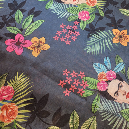 Polyester Faux Raw Silk Digital Print Fabric – 44" Wide Floral, Abstract & Frida Kahlo Inspired Dress, Craft & Quilting