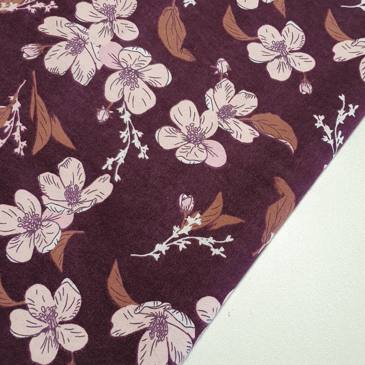 100% Cotton Brushed Flannel Winceyette Fabric – 44" Wide Printed Material for Quilting & Sewing Projects